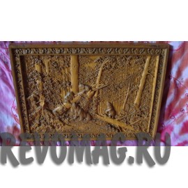 Резное панно "Мишки в лесу" Резное панно "Мишки в лесу"