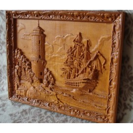 Резное панно "Маяк" Резное панно "Маяк"