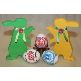 Пасхальные кролики пасхальная подставка на три яйца 