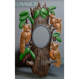 Часы овальные совы