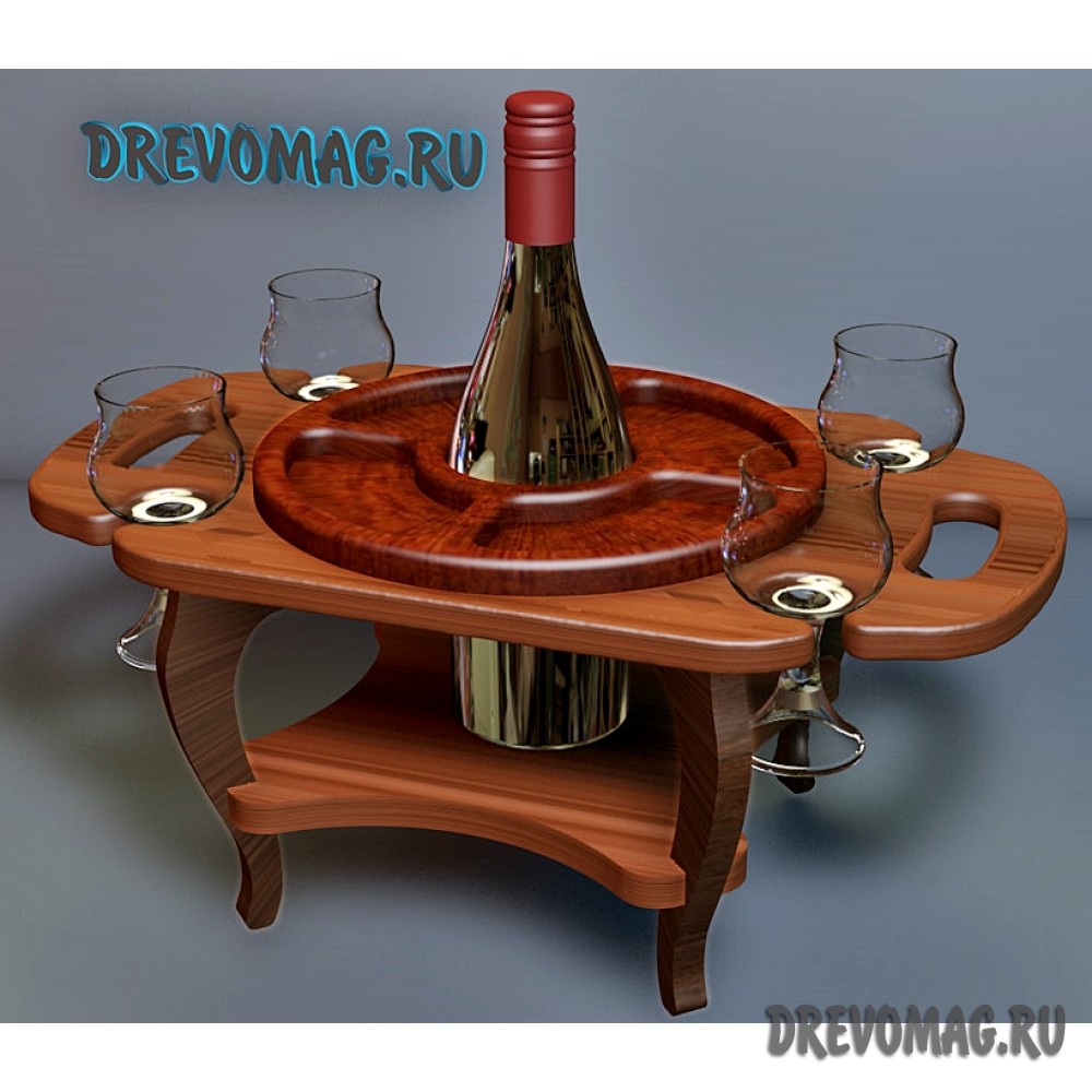 Винный столик на 4 бокала