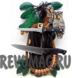 Подставка для ножей Совы и патроны Подставка для ножей Совы и патроны