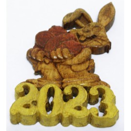 Магнит Заяц с подарками 2023 год