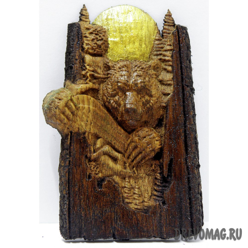 Магнит на холодильни Медведь и лес