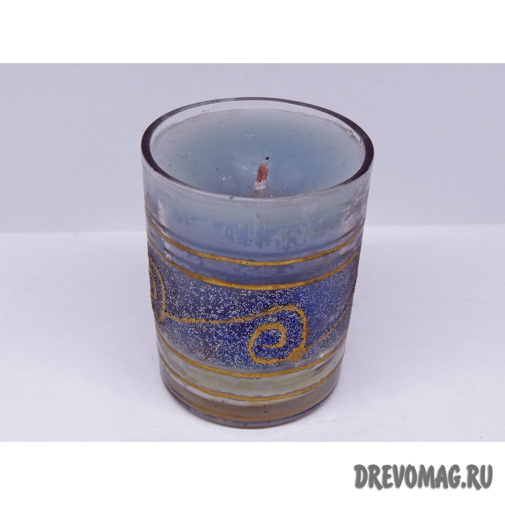 Свеча синяя с белым от негатива в семье 