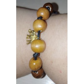 Оберег браслет защитный "Денежный слоник с тёмной ниткой"