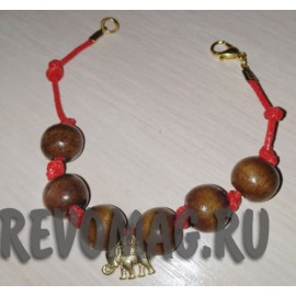 Оберег браслет защитный "Денежный слоник с красной ниткой"