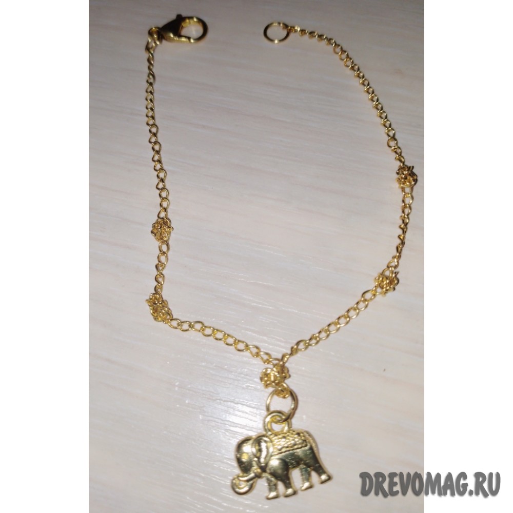 Браслет оберег Денежный Слон на цепочке Браслет оберег Денежный Слон на цепочке