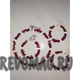 Комплект  Кварц Гранат и горный хрусталь. 