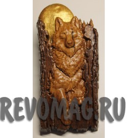 Магнит Волк и луна