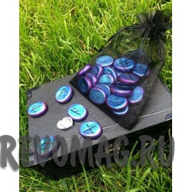 Рунический набор из дерева "Ультрафиолет"